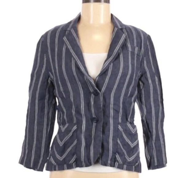✨ Linen Nautical Striped Blazer Jacket✨ - Picture 5 of 9